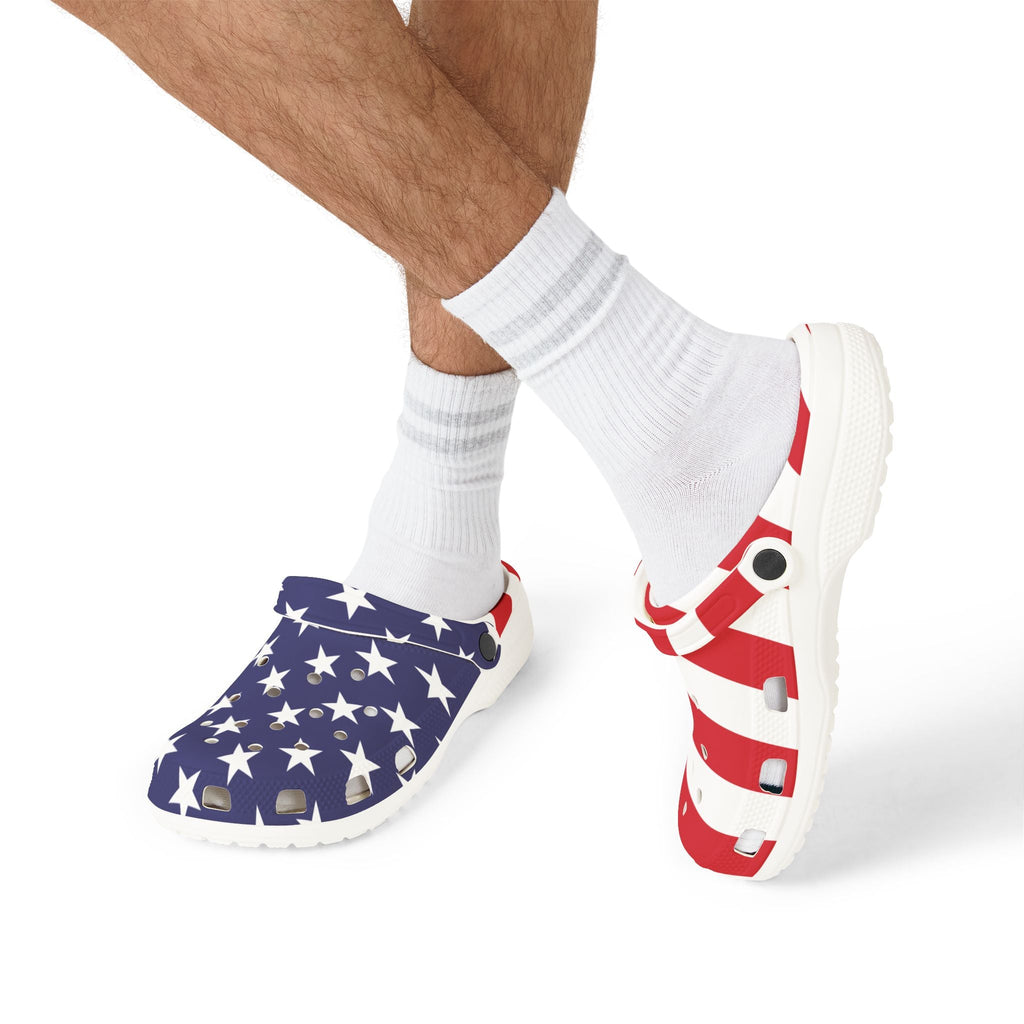 Crocolookalikes - Patriotic EVA Foam Rubber Shoes - Perfect for July 4th Celebrations
