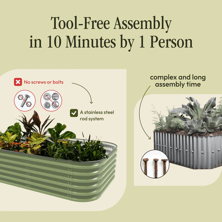 Gro-Rite "No Tools Needed" Premium Metal Raised Garden Bed Kit