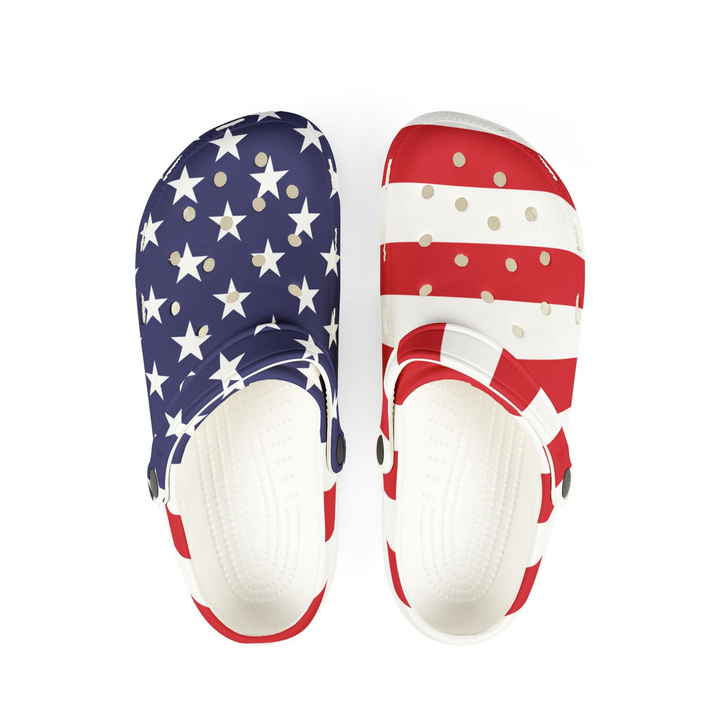 Crocolookalikes - Patriotic EVA Foam Rubber Shoes - Perfect for July 4th Celebrations