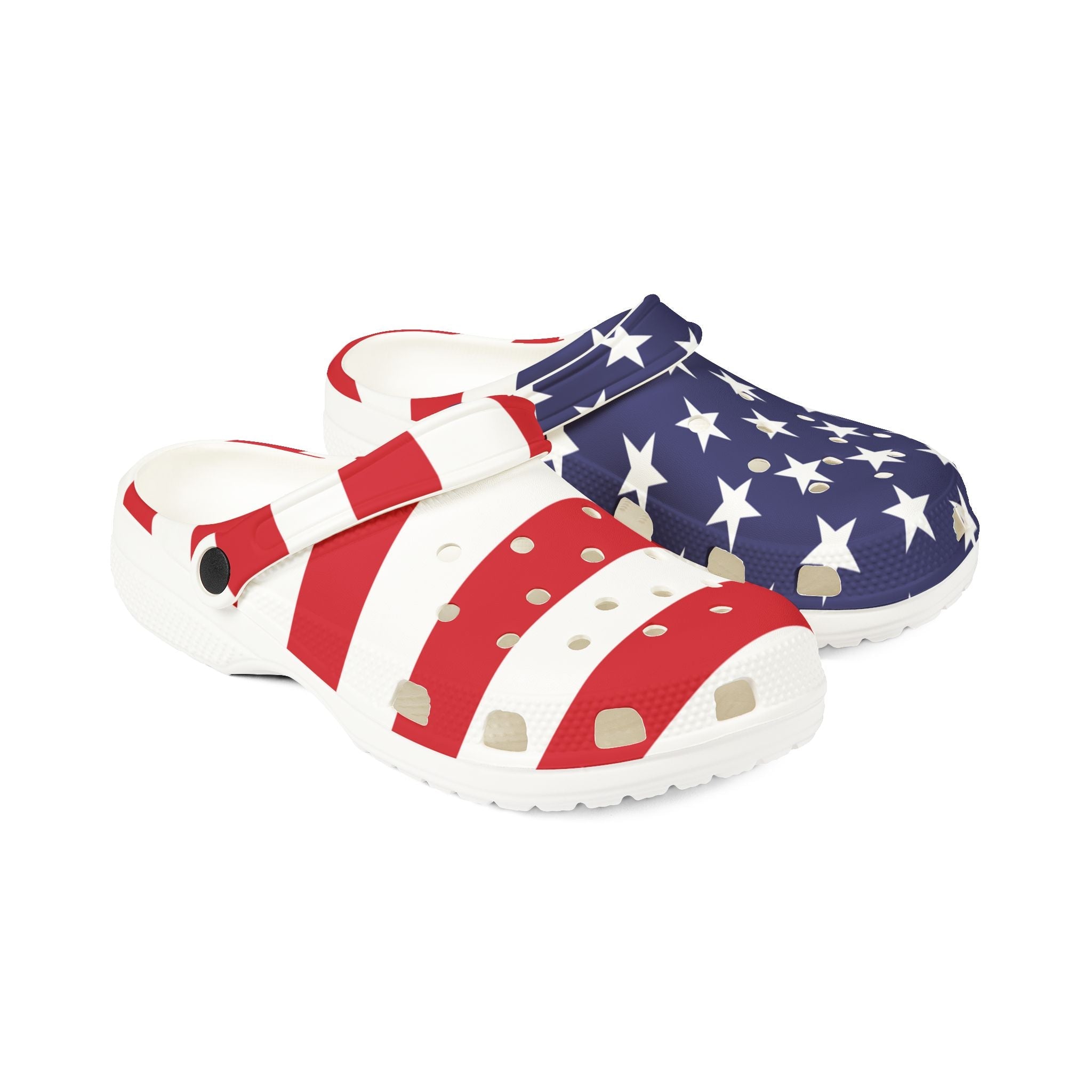 Crocolookalikes - Patriotic EVA Foam Rubber Shoes - Perfect for July 4th Celebrations