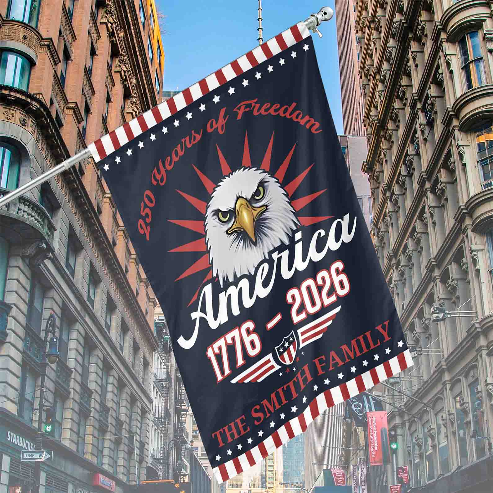 Personalized 250 Years Of Freedom American Flag | Happy 250th Birthday USA Flag | Patriotic 4th Of July House Flag Garden Flag 682542