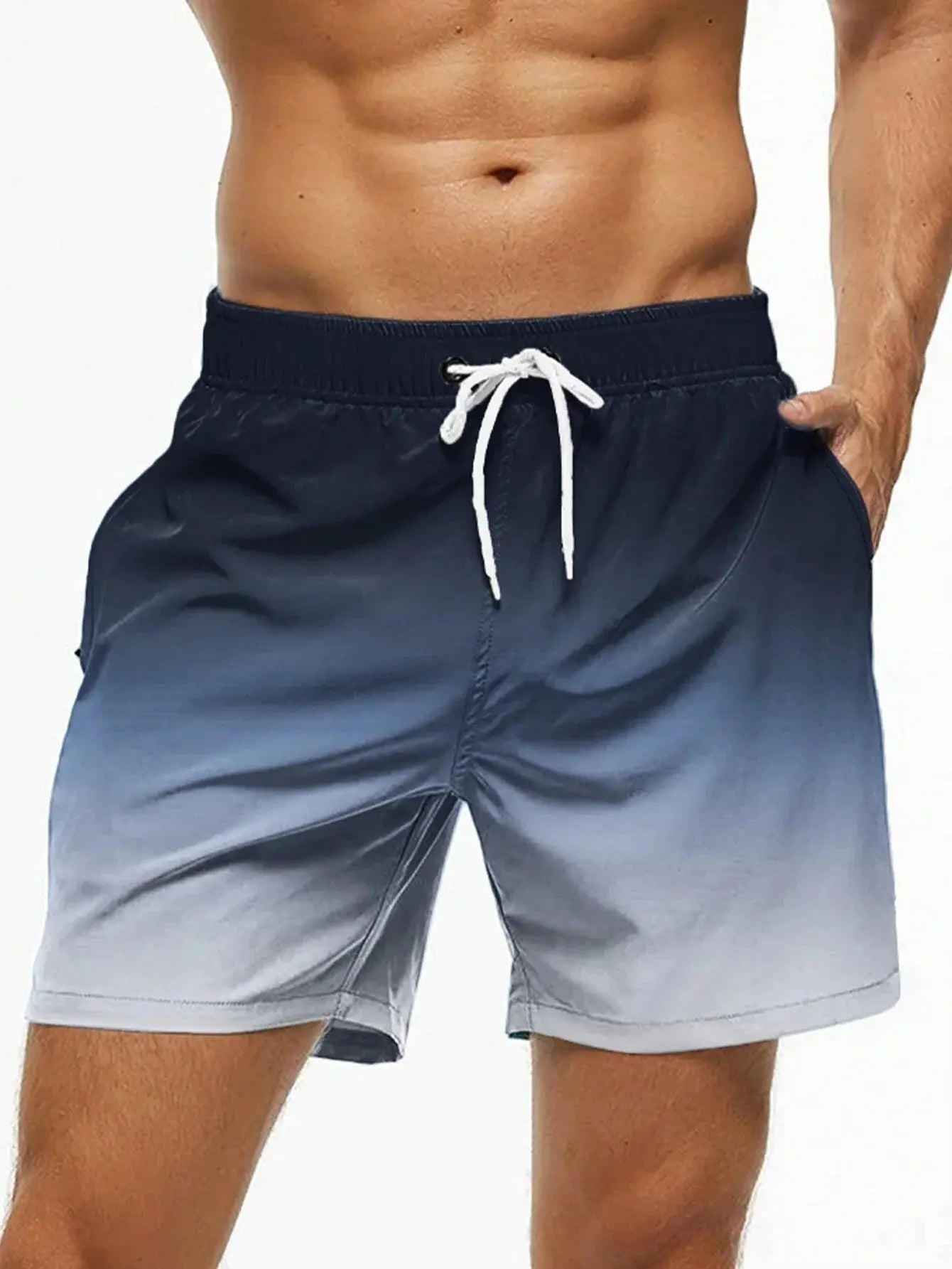 Men's Gradient Color Block Swim Trunks